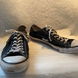 Black Converse All Star Low Top - Double Tongue